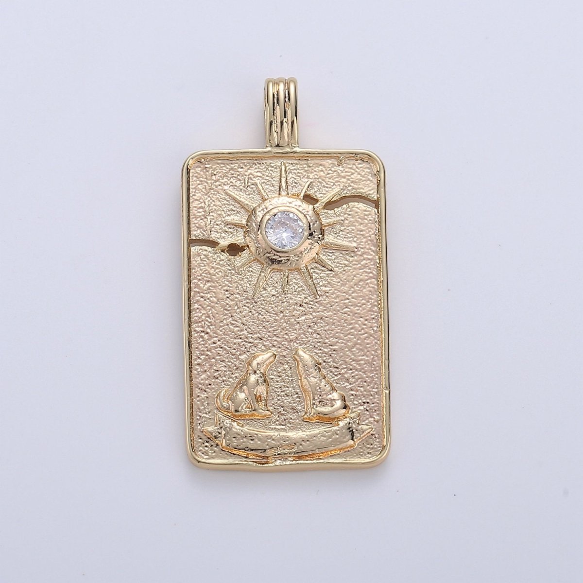 14K Gold Filled Tarot Card Charm - The Moon Pendant Amulet Jewelry for Necklace Component Supply  I-863