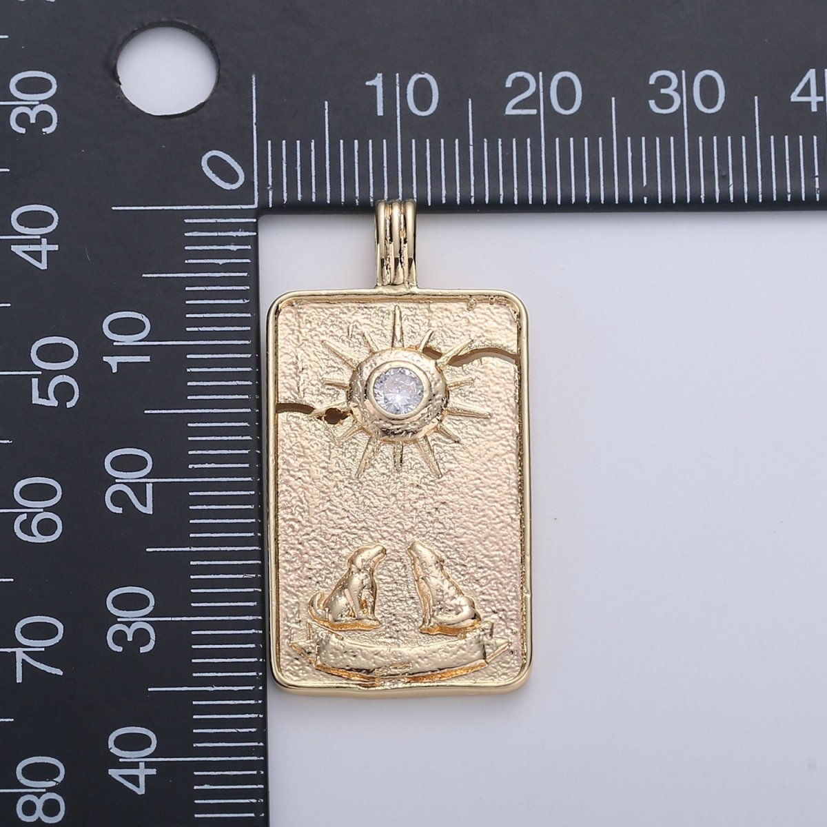 14K Gold Filled Tarot Card Charm - The Moon Pendant Amulet Jewelry for Necklace Component Supply  I-863