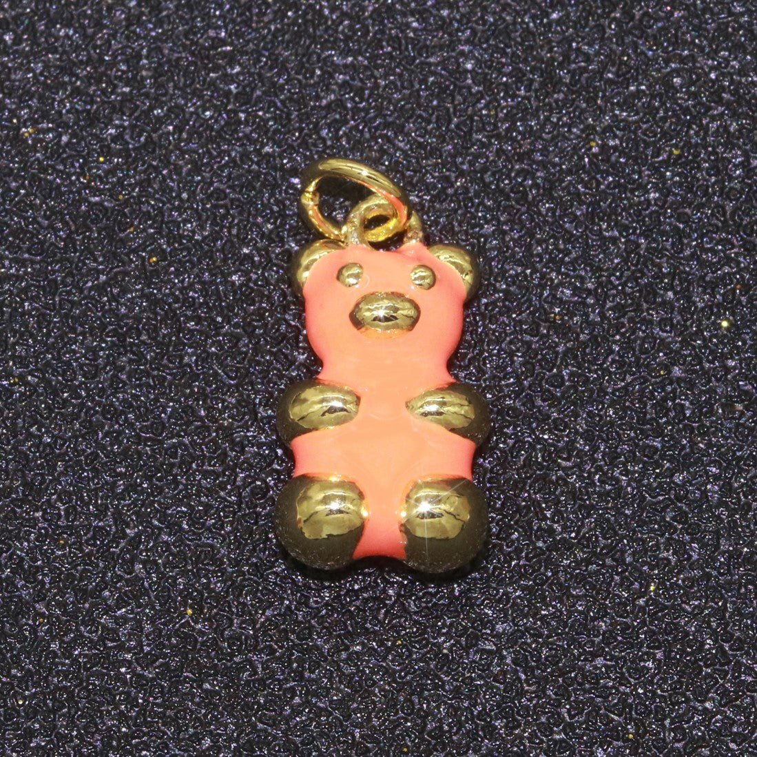 14k Gold Filled Tedy Bear Charm Enamel Animal Pendant for Necklace Earring Bracelet Supply M-530