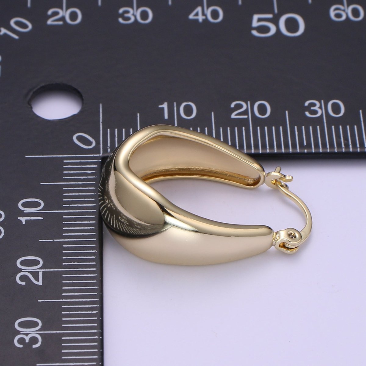 14K Gold Filled Thick Hoops - Gold Thick Hoop Earrings - Chunky Thick Hoops - Light Weight Hoops Dome Earring P-089