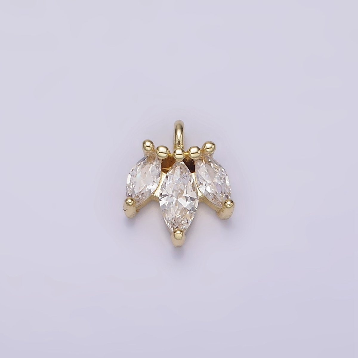 14K Gold Filled Triple Clear Marquise Mini Charm | AG233