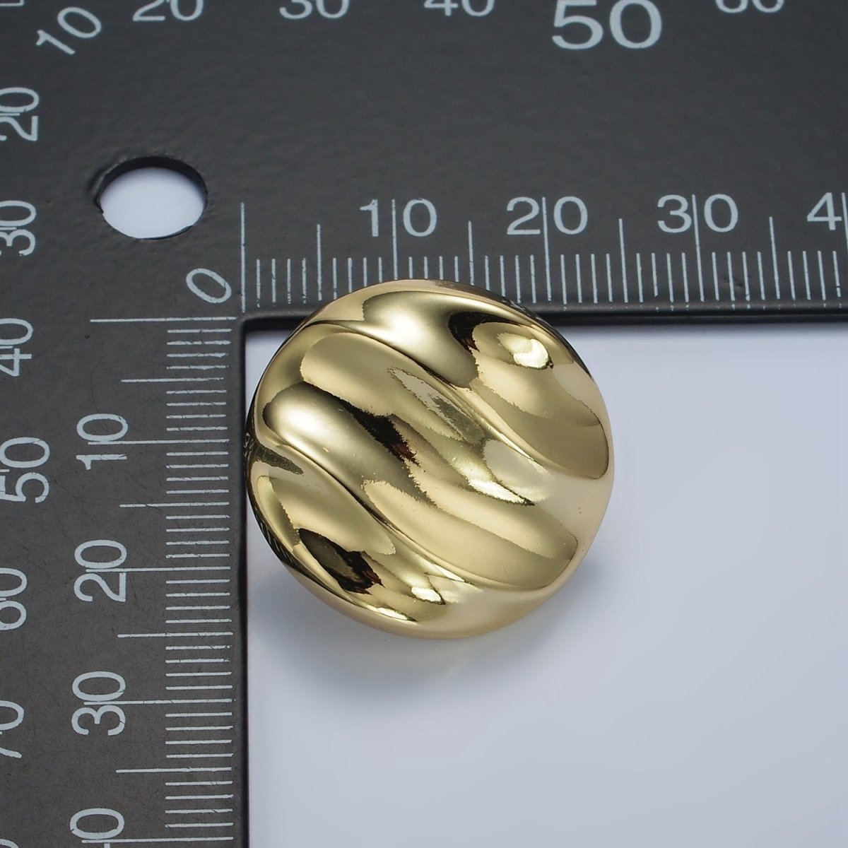 14K Gold Filled Triple Molten Abstract Round Stud Earrings in Gold & Silver | AE433 AE434
