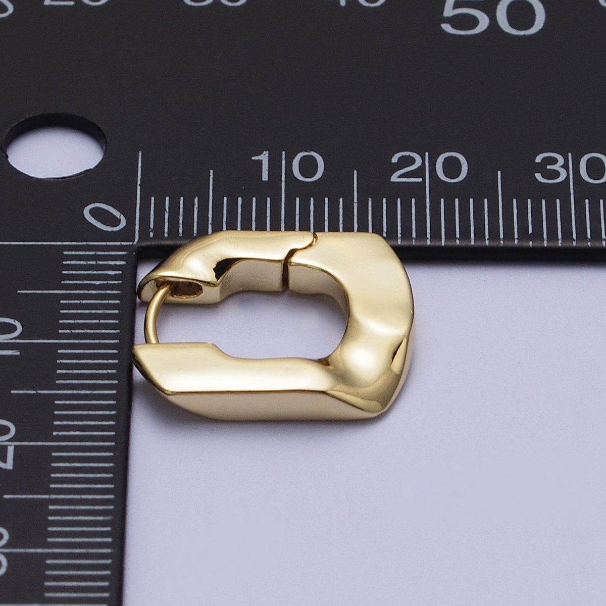 14K Gold Filled U-Shaped Geometric Abstract Huggie Earriings | V-017