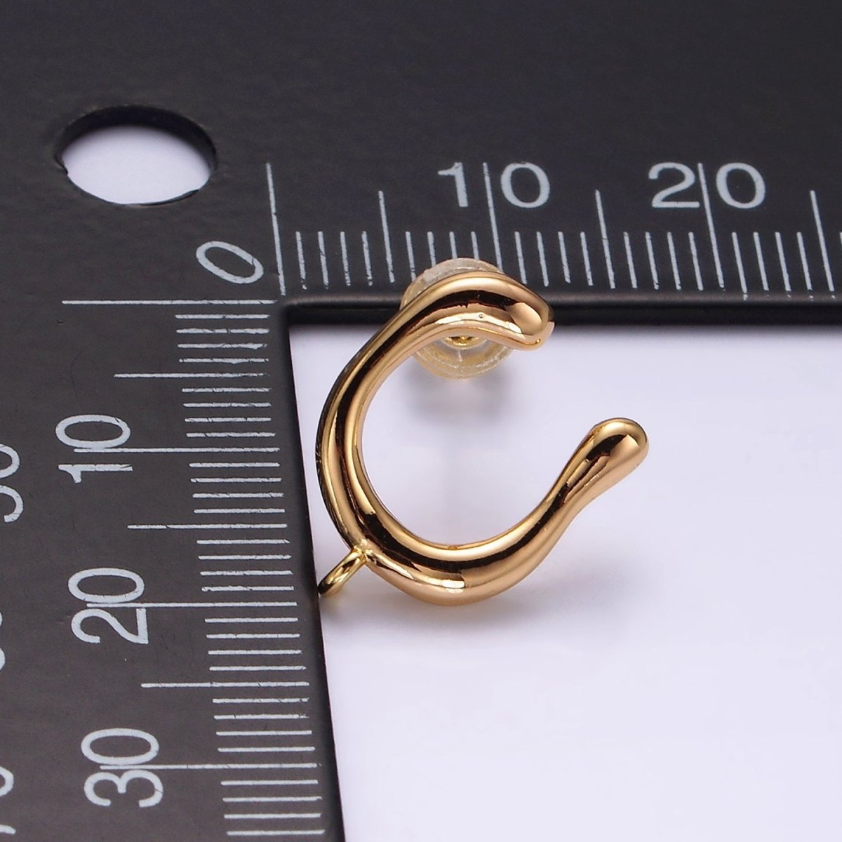 14K Gold Filled U-Shaped Molten Stud Earring Findings Supply | Z598