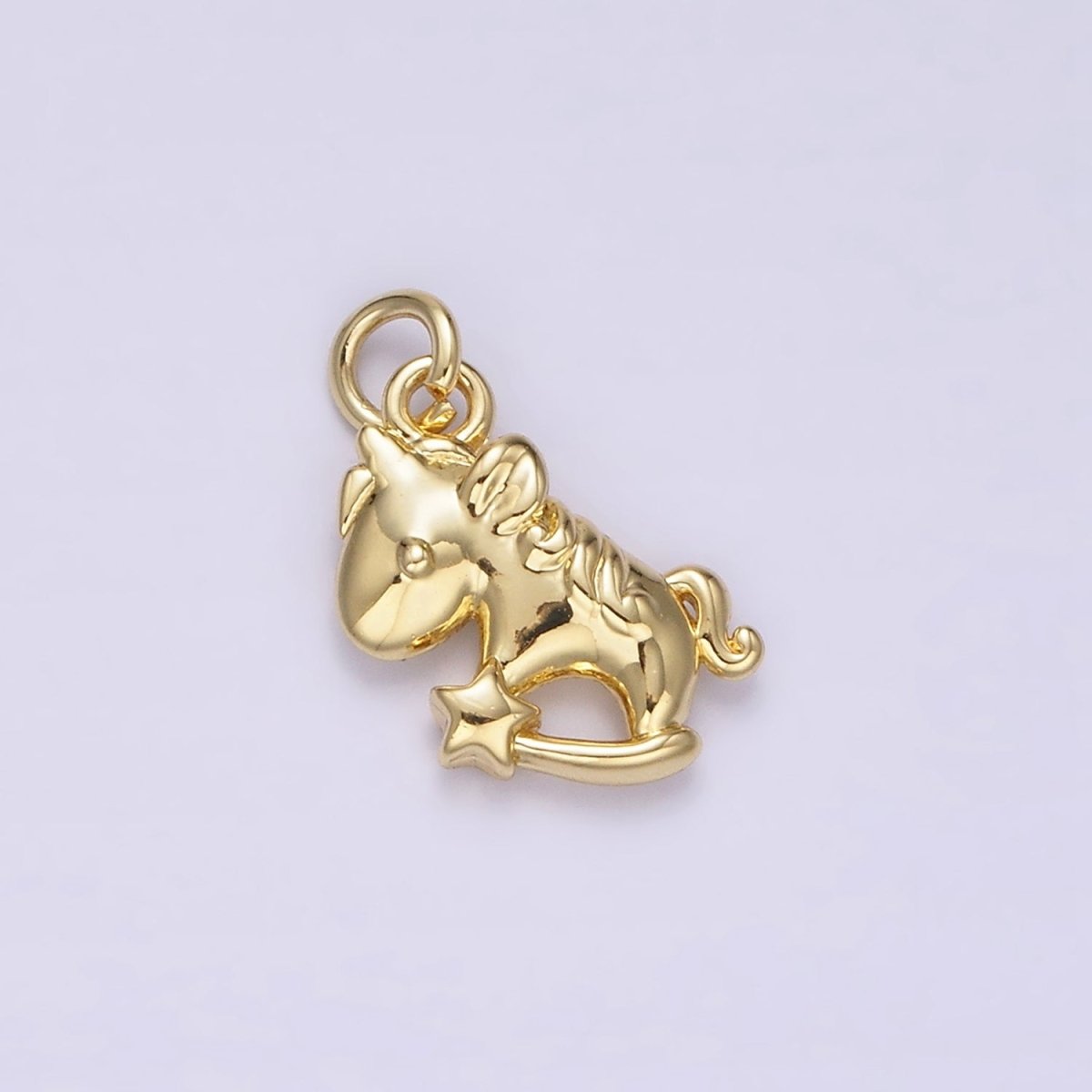 14K Gold Filled Unicorn Star Puffed Minimalist Add-On Charm | AC899
