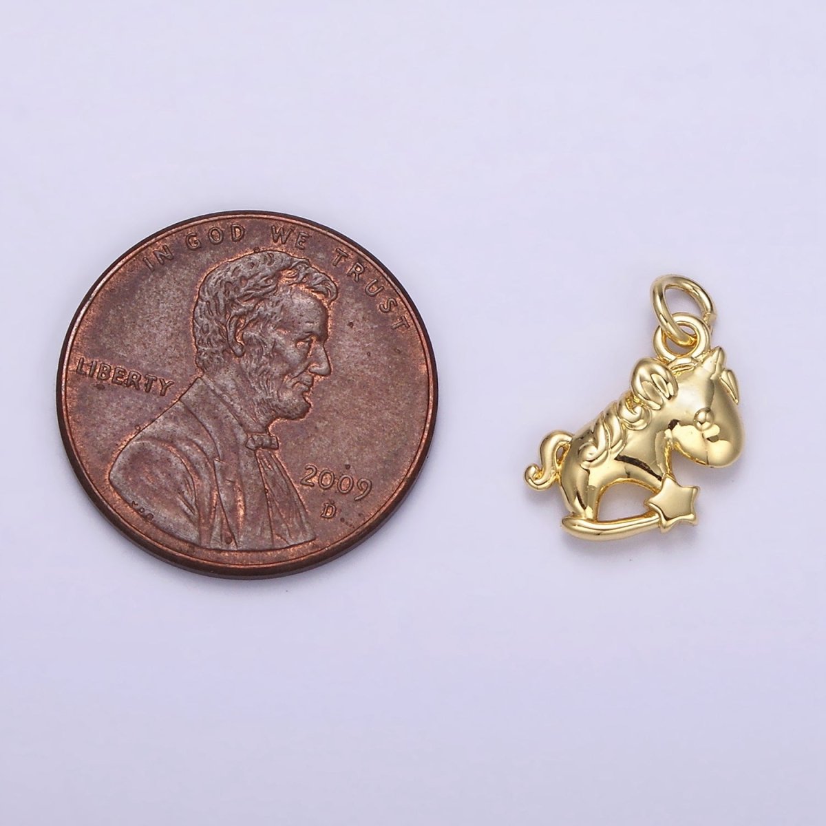 14K Gold Filled Unicorn Star Puffed Minimalist Add-On Charm | AC899