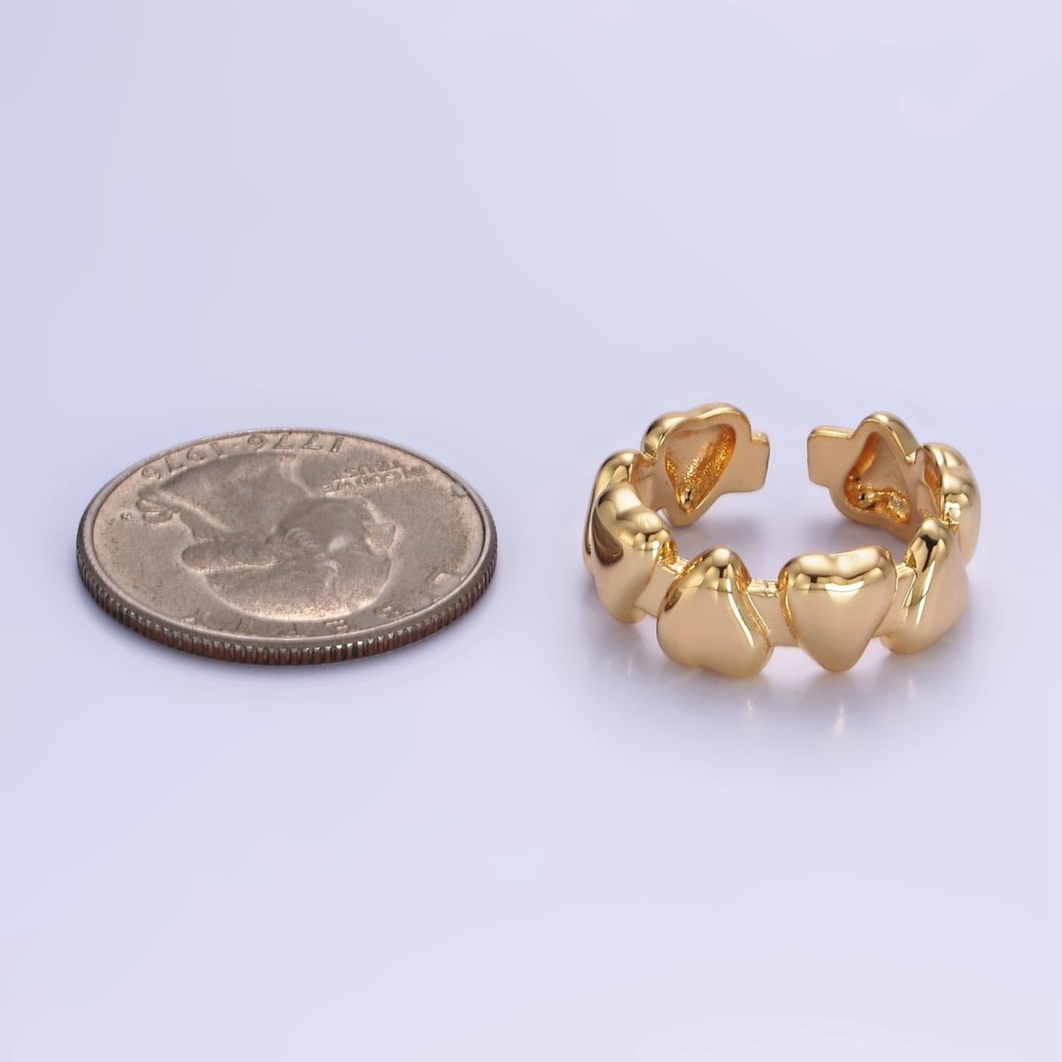 14K Gold Filled Upside Down Heart Ring in gold and silver for Valentine  | O1276 O1277