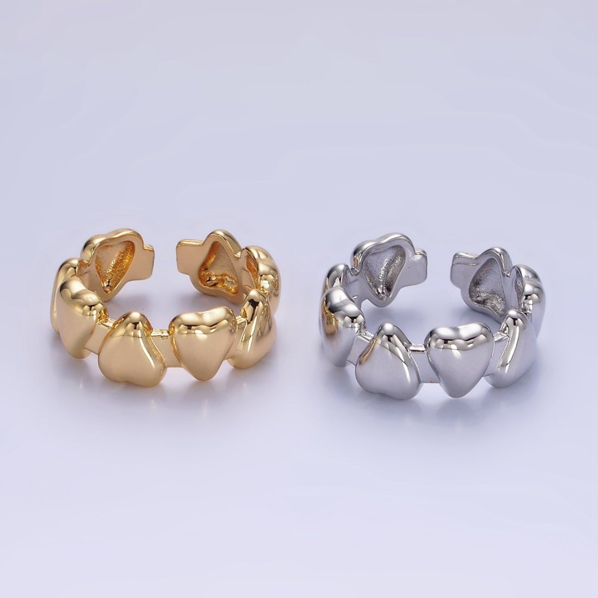 14K Gold Filled Upside Down Heart Ring in gold and silver for Valentine  | O1276 O1277