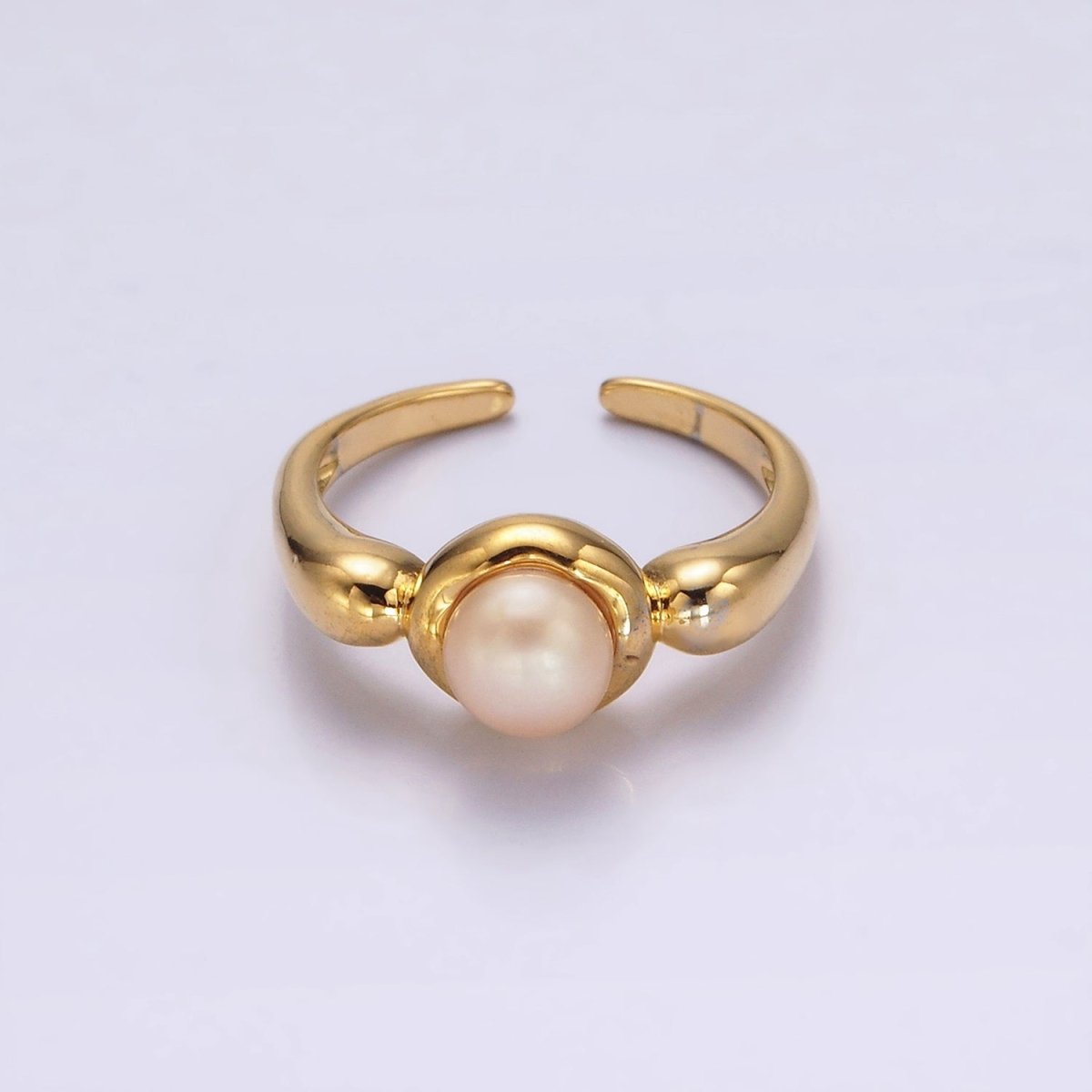 14K Gold Filled White, Pink Pearl Bubble Band Ring in Gold & Silver | O664 - O667