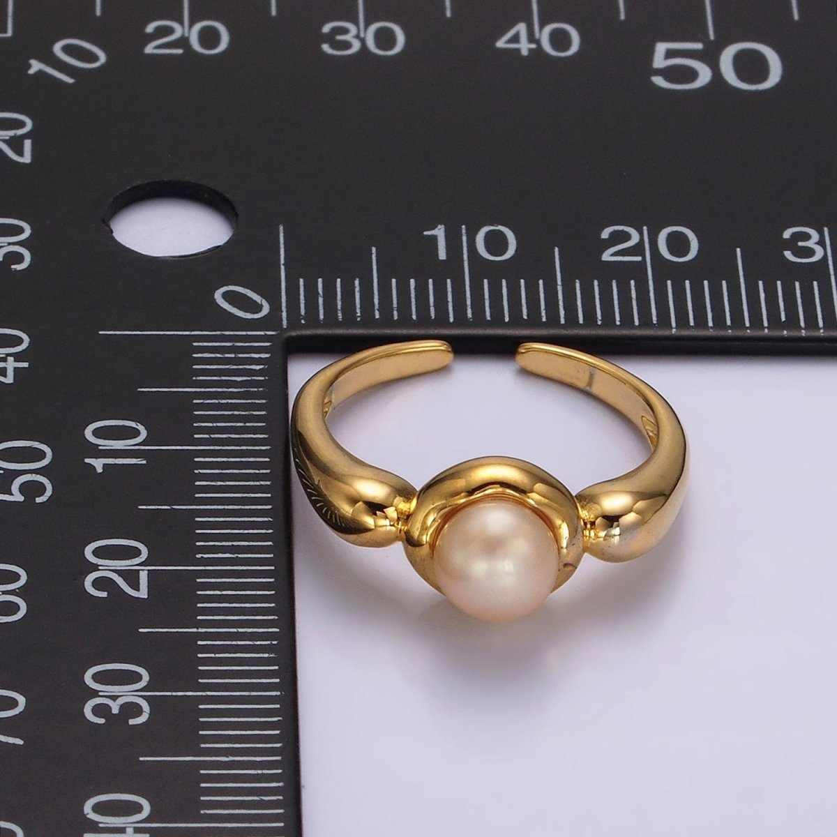 14K Gold Filled White, Pink Pearl Bubble Band Ring in Gold & Silver | O664 - O667