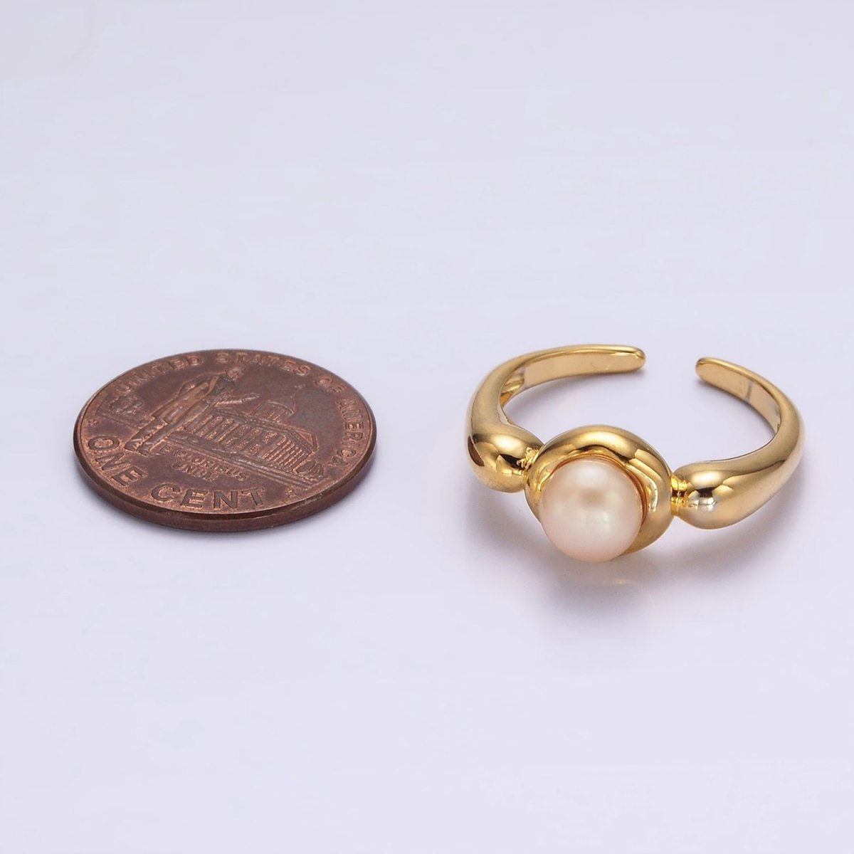 14K Gold Filled White, Pink Pearl Bubble Band Ring in Gold & Silver | O664 - O667
