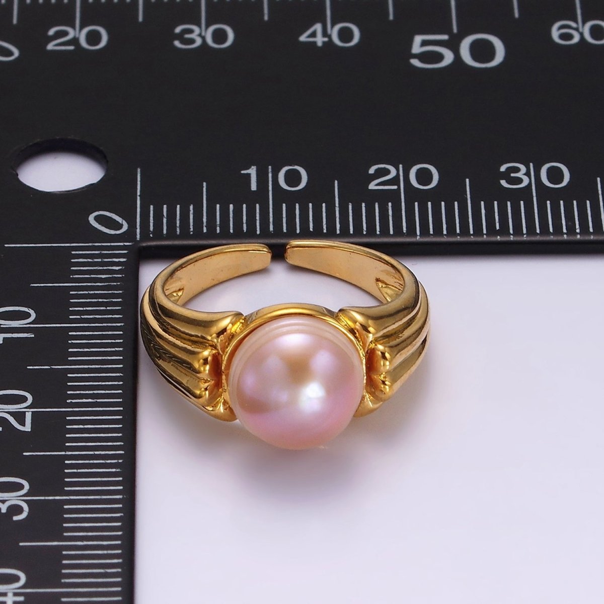 14K Gold Filled White, Pink Pearl Multiple Band Ring in Gold & Silver | O1868 - O1871