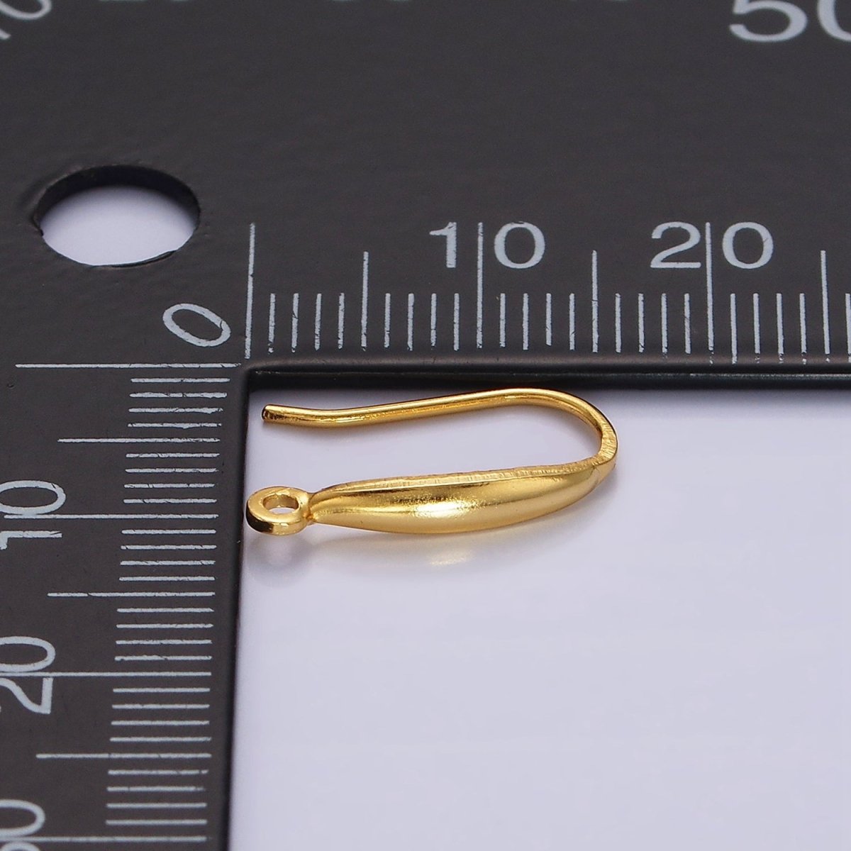 14K Gold Vermeil Minimalist Open Loop French Hook Earrings Jewelry Findings in Gold & Silver | Z-523 Z-524