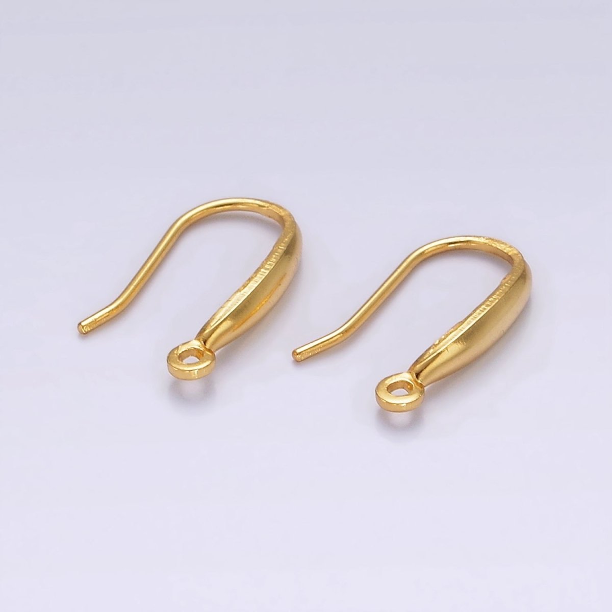 14K Gold Vermeil Minimalist Open Loop French Hook Earrings Jewelry Findings in Gold & Silver | Z-523 Z-524
