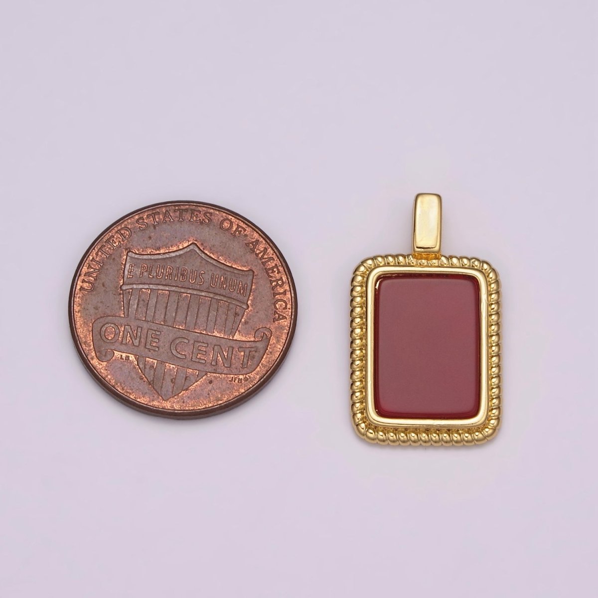 14K Yellow Gold Filled Square Gemstone Medallion Pendant Abalone, Tiger Eye, Carnelian, Black ,Green Agate for Vintage Classic Minimalist Jewelry N-473 - N-477