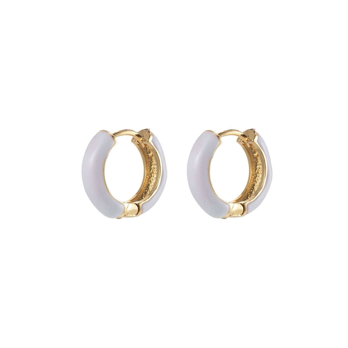 14mm Huggie Earring Colorful Neon Enamel Gold Multi Color Small Hoops Y2K Jewelry P-141-P-149
