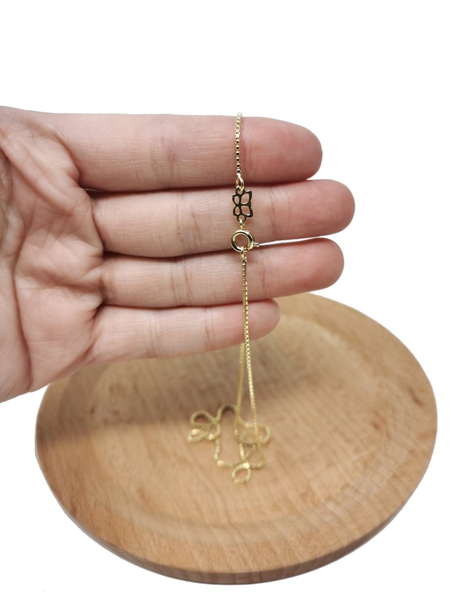 15.7 Inch Ready To Wear Chain, 14K Gold Plated Box Chain Necklace, Dainty 1mm Layering Box Necklace w/Spring Ring | CN-563