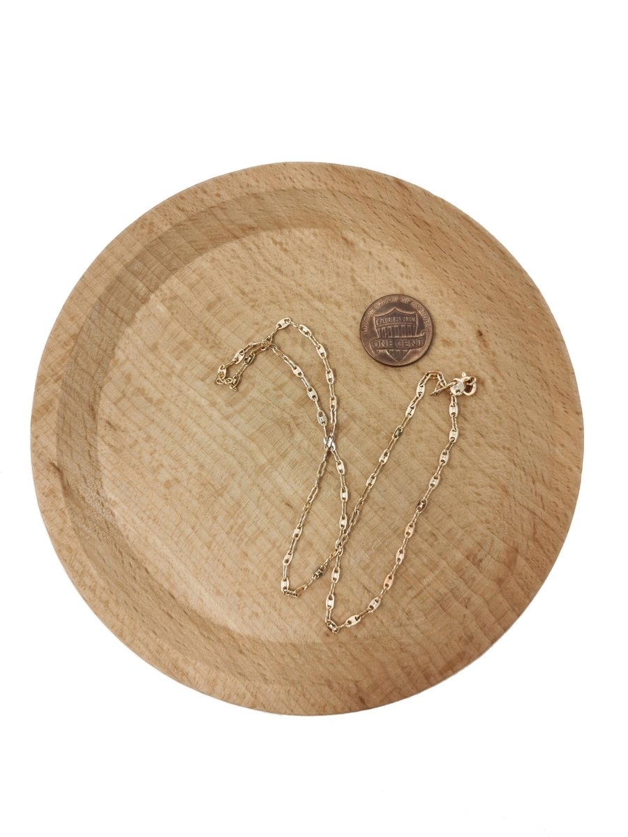 15.7'' Ready to Use 18K Gold Filled Anchor Necklace Chain, Layering Anchor Chain Dainty Necklace, 2mm Anchor Necklace w/Spring Ring | CN-510