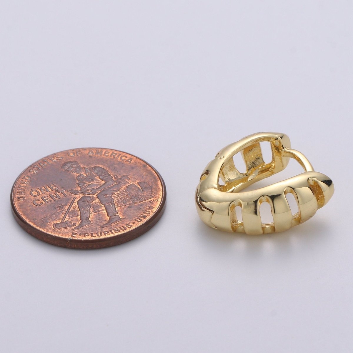 15mm Huggie Hoop Earring, Gold Large hoop earring, Chunky Hoops, Thick Gold Hoops, Medium hoop earrings, Vermeil Earring, gold Hoop Earrings Q-242
