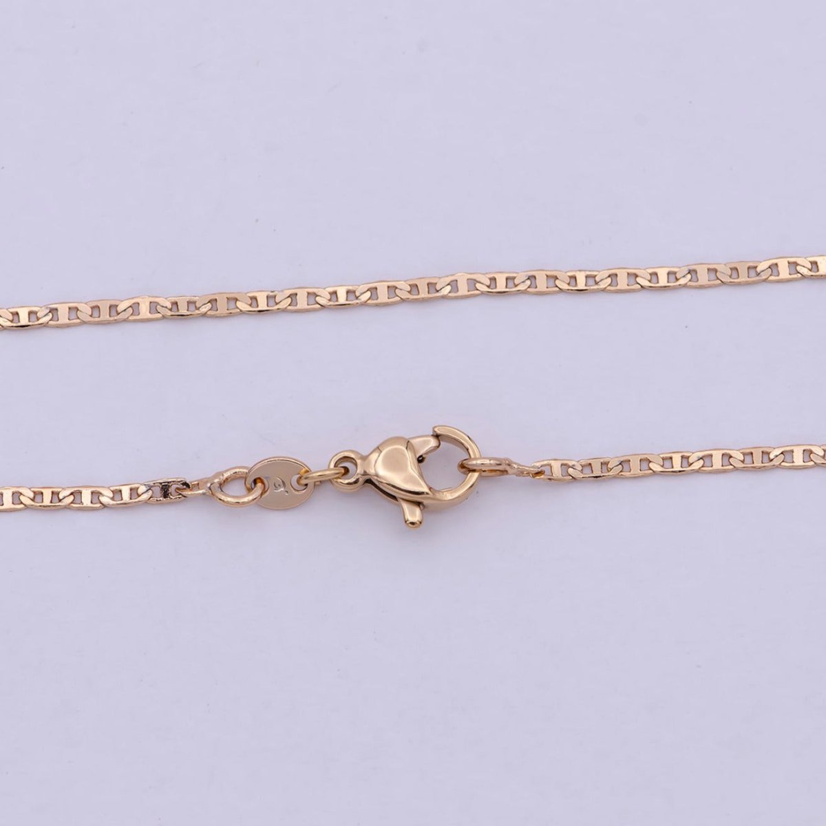1.5mm Mariner Anchor Link Chain Necklace Rose Gold Filled Necklace 17.5 inch long | WA-544 Clearance Pricing