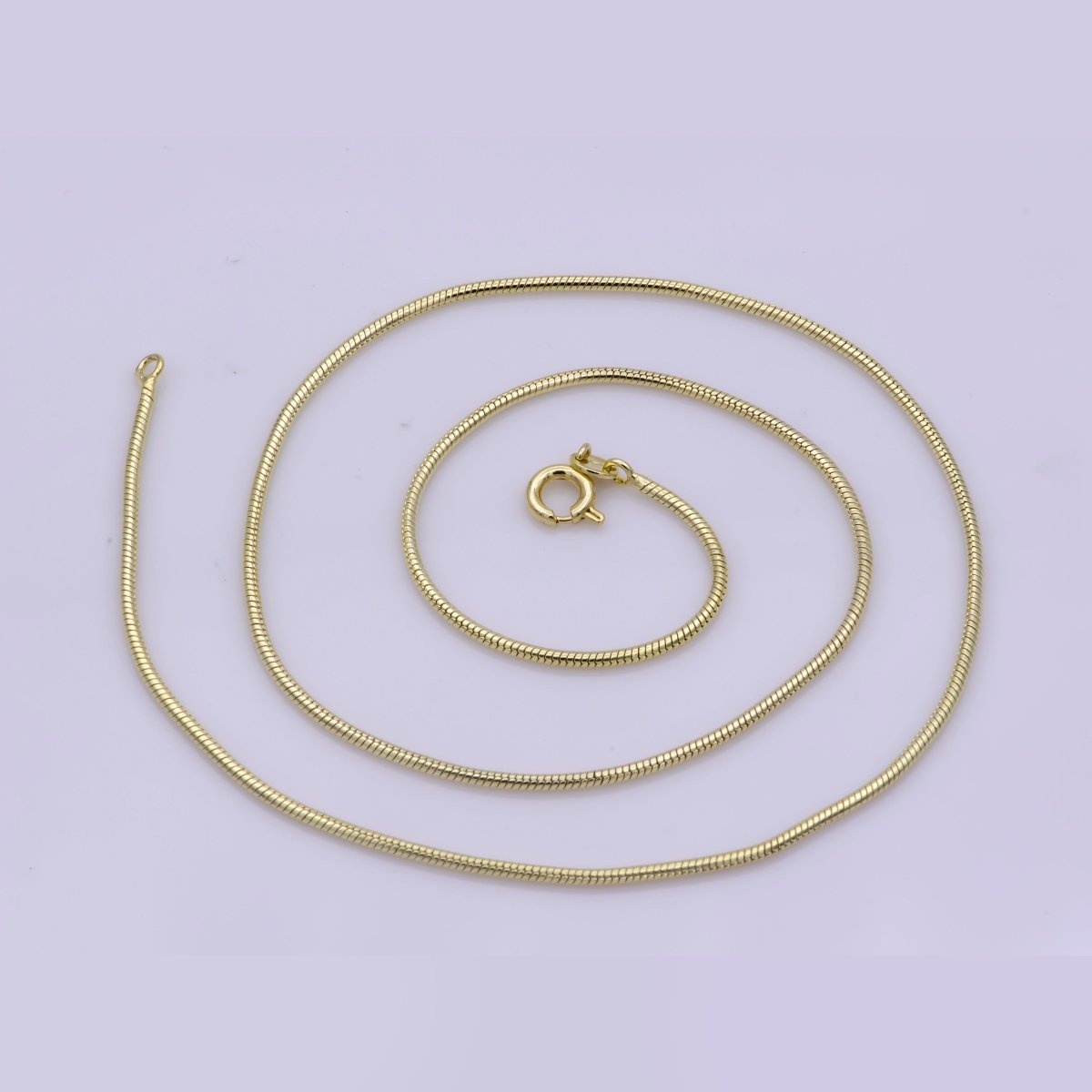 OS 1.5mm Snake Herringbone 18 Inch Layering Chain Necklace W. Spring Ring | WA-398 Clearance Pricing