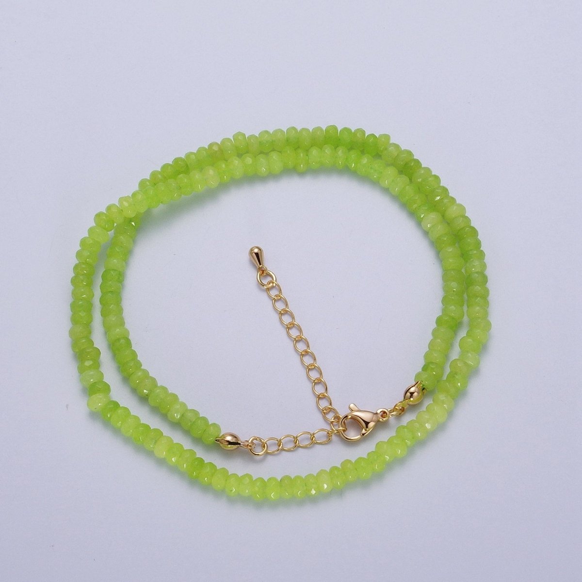 16 Inch Rhondelle 5mm Natural Stone Beads Handmade Necklaces | WA-1438 - WA-1443 WA-1480 - WA-1485