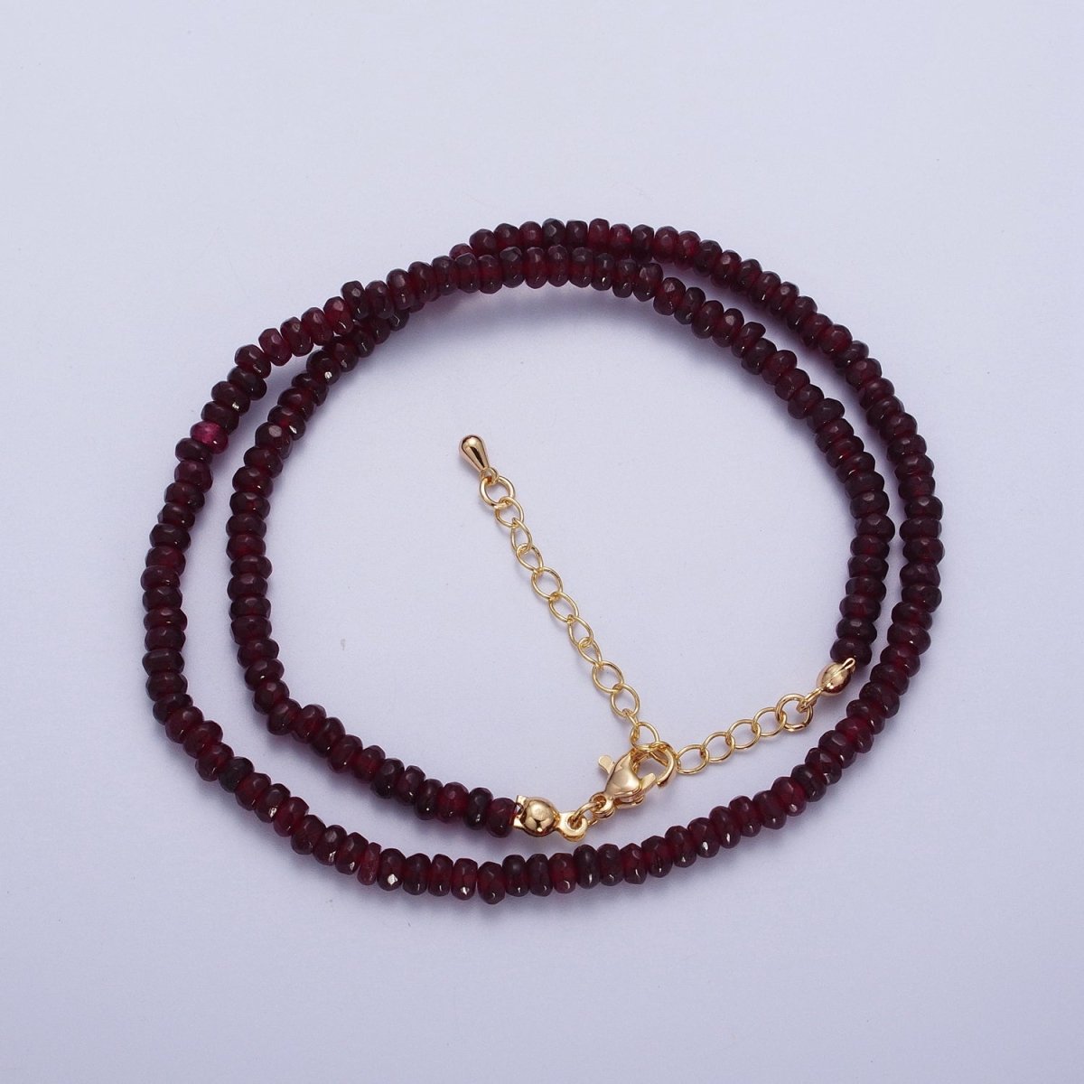 16 Inch Rhondelle 5mm Natural Stone Beads Handmade Necklaces | WA-1438 - WA-1443 WA-1480 - WA-1485