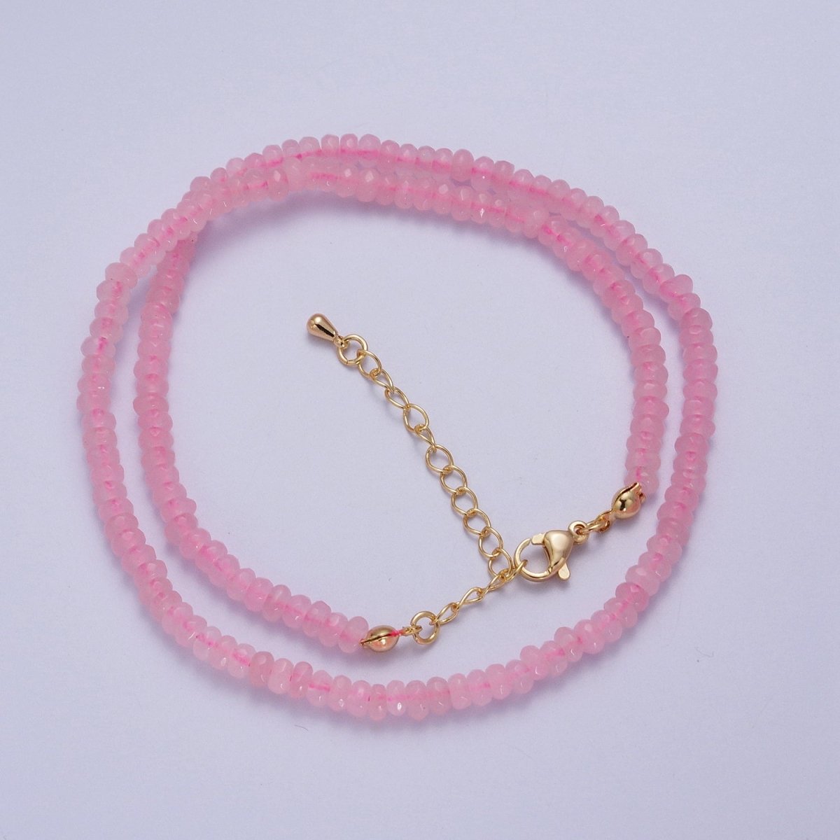 16 Inch Rhondelle 5mm Natural Stone Beads Handmade Necklaces | WA-1438 - WA-1443 WA-1480 - WA-1485