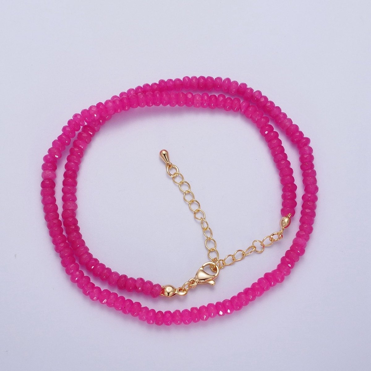 16 Inch Rhondelle 5mm Natural Stone Beads Handmade Necklaces | WA-1438 - WA-1443 WA-1480 - WA-1485