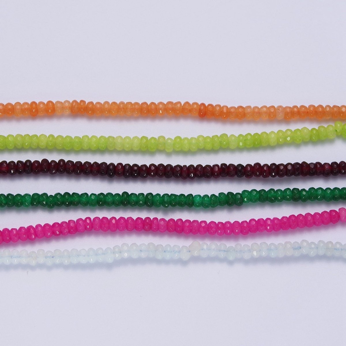 16 Inch Rhondelle 5mm Natural Stone Beads Handmade Necklaces | WA-1438 - WA-1443 WA-1480 - WA-1485