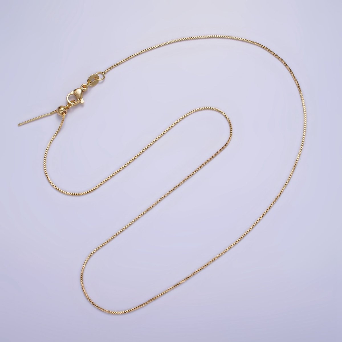 16K Gold Filled 0.7mm Dainty Box 18 Inch Slider Chain Necklace | WA-1937 Clearance Pricing
