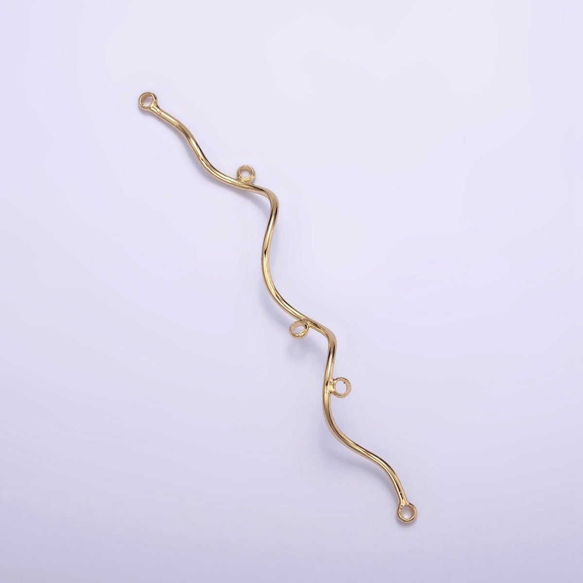 16K Gold Filled 1 PAIR 63mm Wavy Spiral Multiple Loop Charm Holder Necklace Earring Jewelry Supply | Z-433