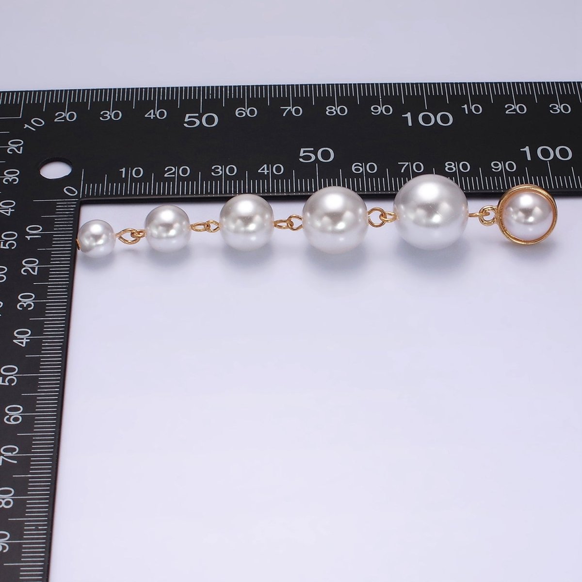 16K Gold Filled 100mm Multiple Shell Pearl Bezel Drop Stud Earrings in Gold & Silver | AE349 AE350