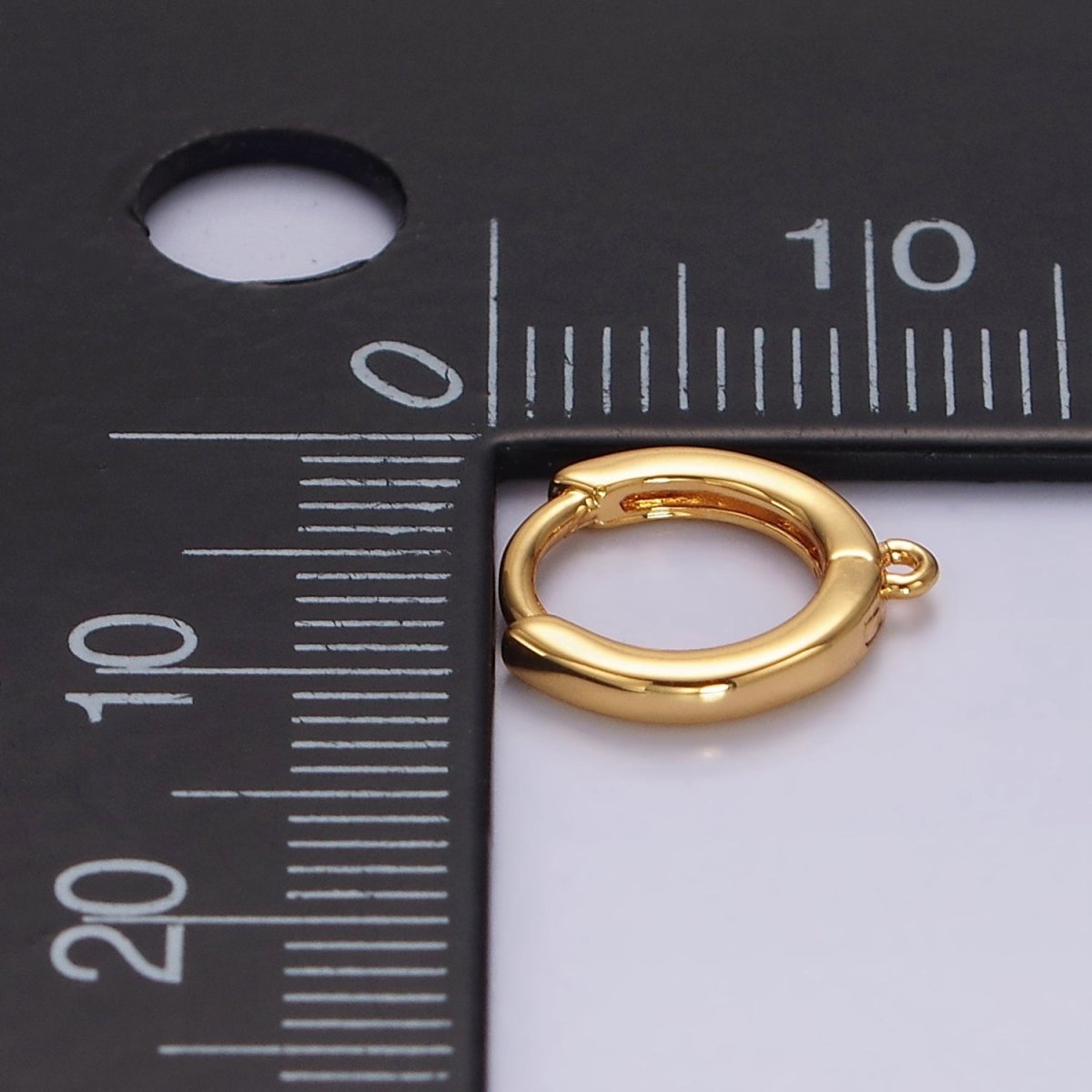 16K Gold Filled 10.5mm Cartilage Huggie Open Loop Minimalist Earrings Findings Supply | Z566