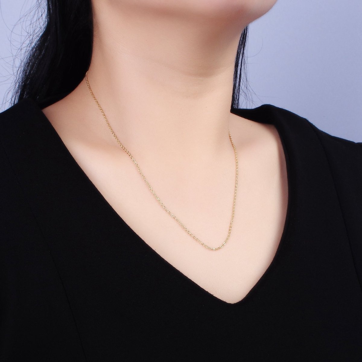 16K Gold Filled 1.2mm Dainty Cable 18 Inch Layering Chain Necklace | WA-1938 Clearance Pricing