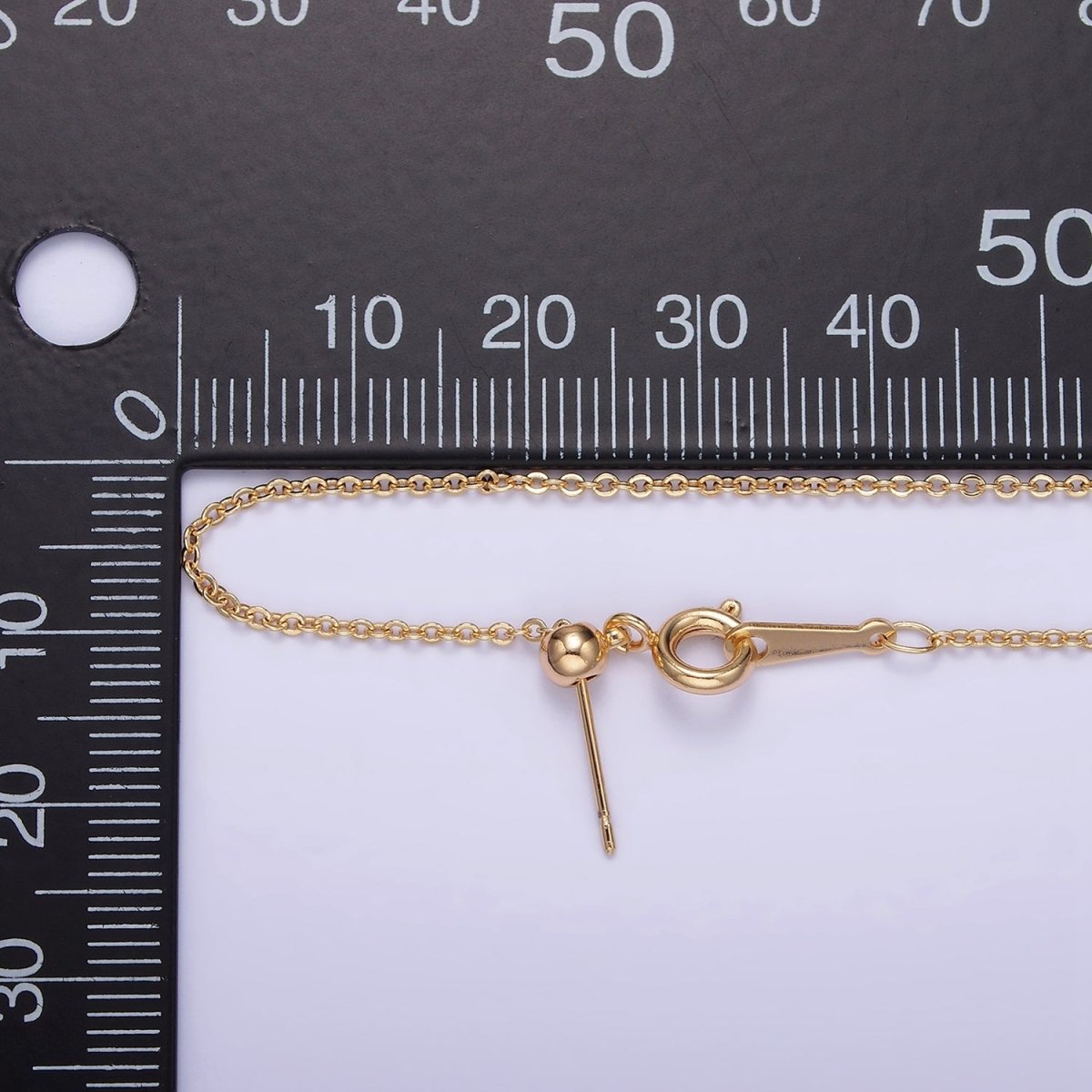 16K Gold Filled 1.2mm Dainty Cable 18.5 Inch Slider Chain Necklace | WA-1939 Clearance Pricing