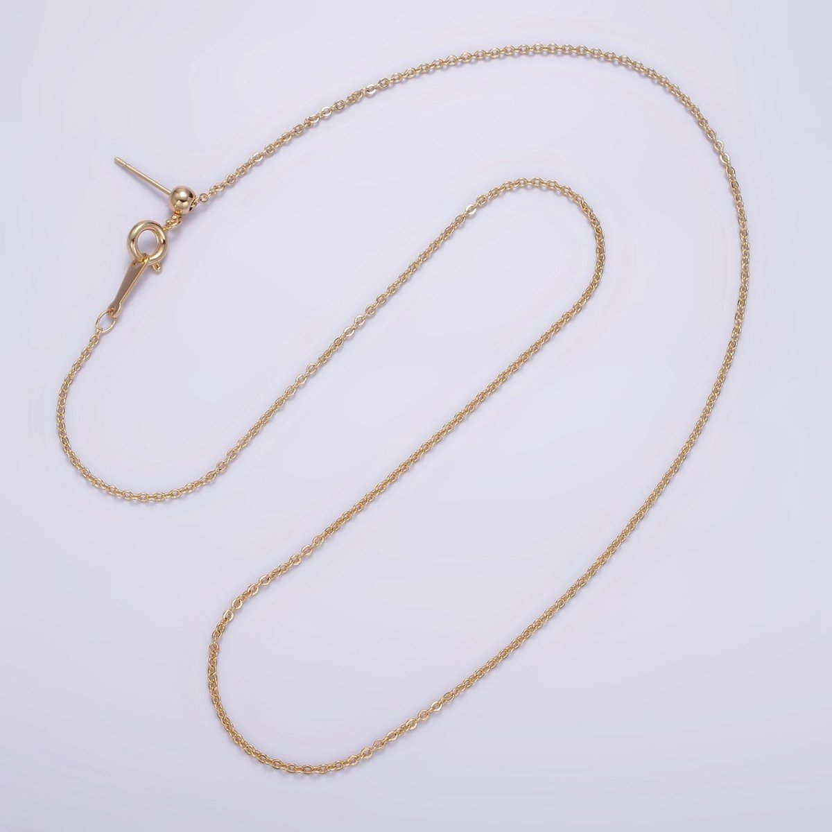 16K Gold Filled 1.2mm Dainty Cable 18.5 Inch Slider Chain Necklace | WA-1939 Clearance Pricing