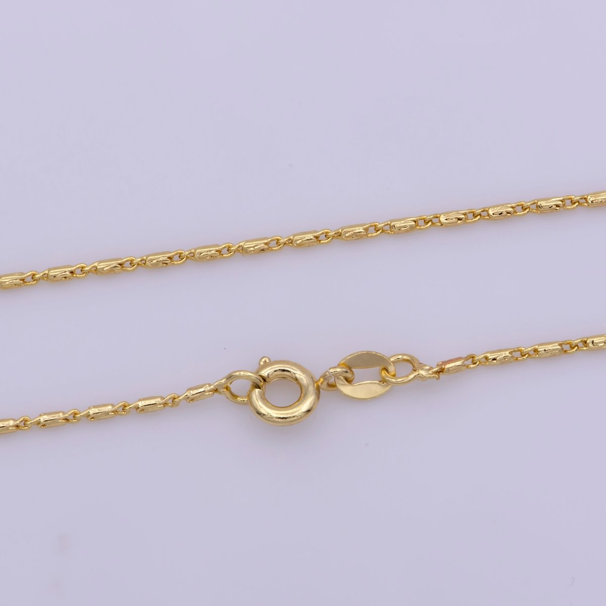 16K Gold Filled 1.2mm Dainty Scroll 18 Inch Layering Chain Necklace | WA-380 Clearance Pricing