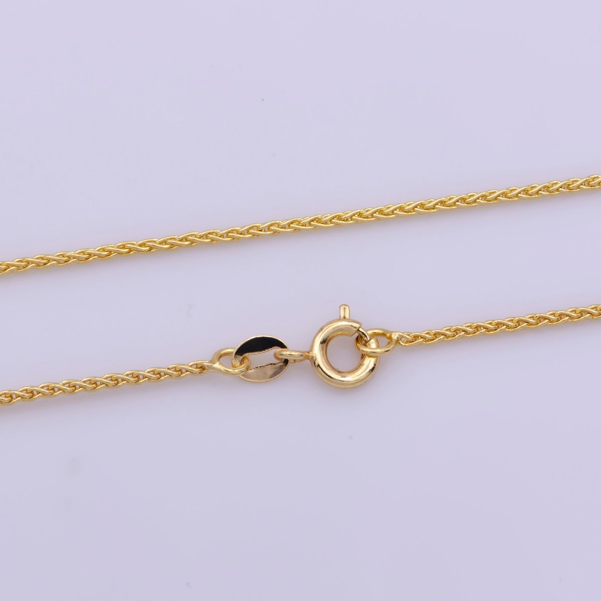 16K Gold Filled 1.3mm Dainty Foxtail Wheat 17.5 Inch Layering Chain Necklace | WA-379 Clearance Pricing