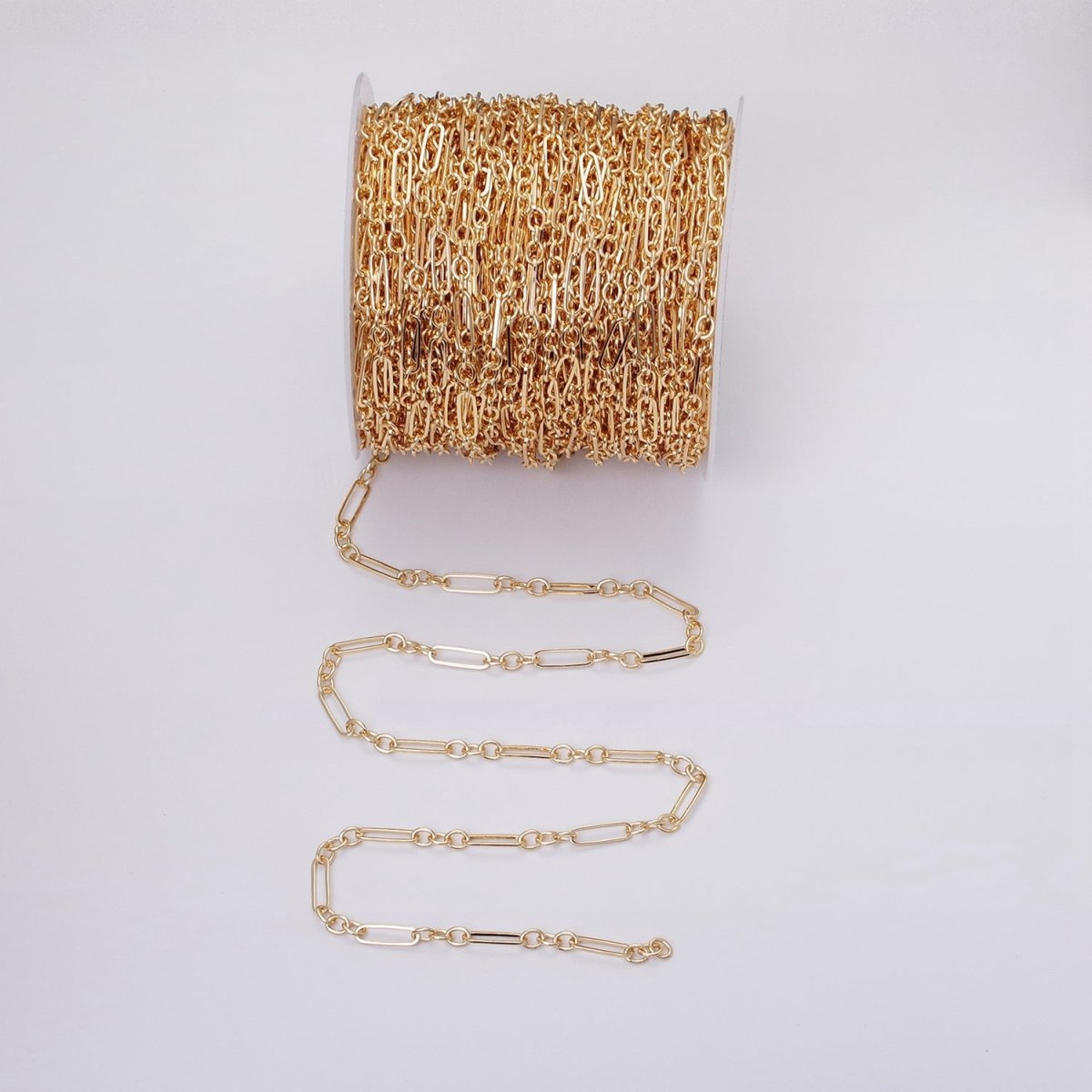 16K Gold Filled 15mm x 4.5mm Figaro Long and Short Fancy Unfinished Unique Chain In Jewelry Making | ROLL-1371 ROLL-1372 Clearance Pricing