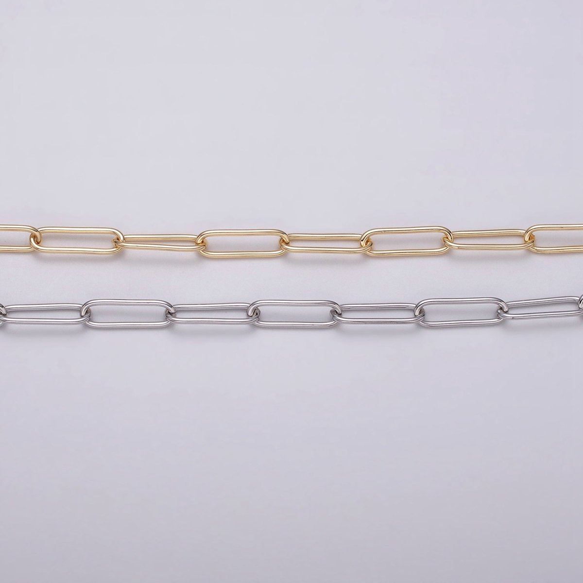16K Gold Filled 15mm x 4.5mm Paperclip Unfinished Jewelry Making Chain in Gold & Silver | ROLL-1373 ROLL-1374