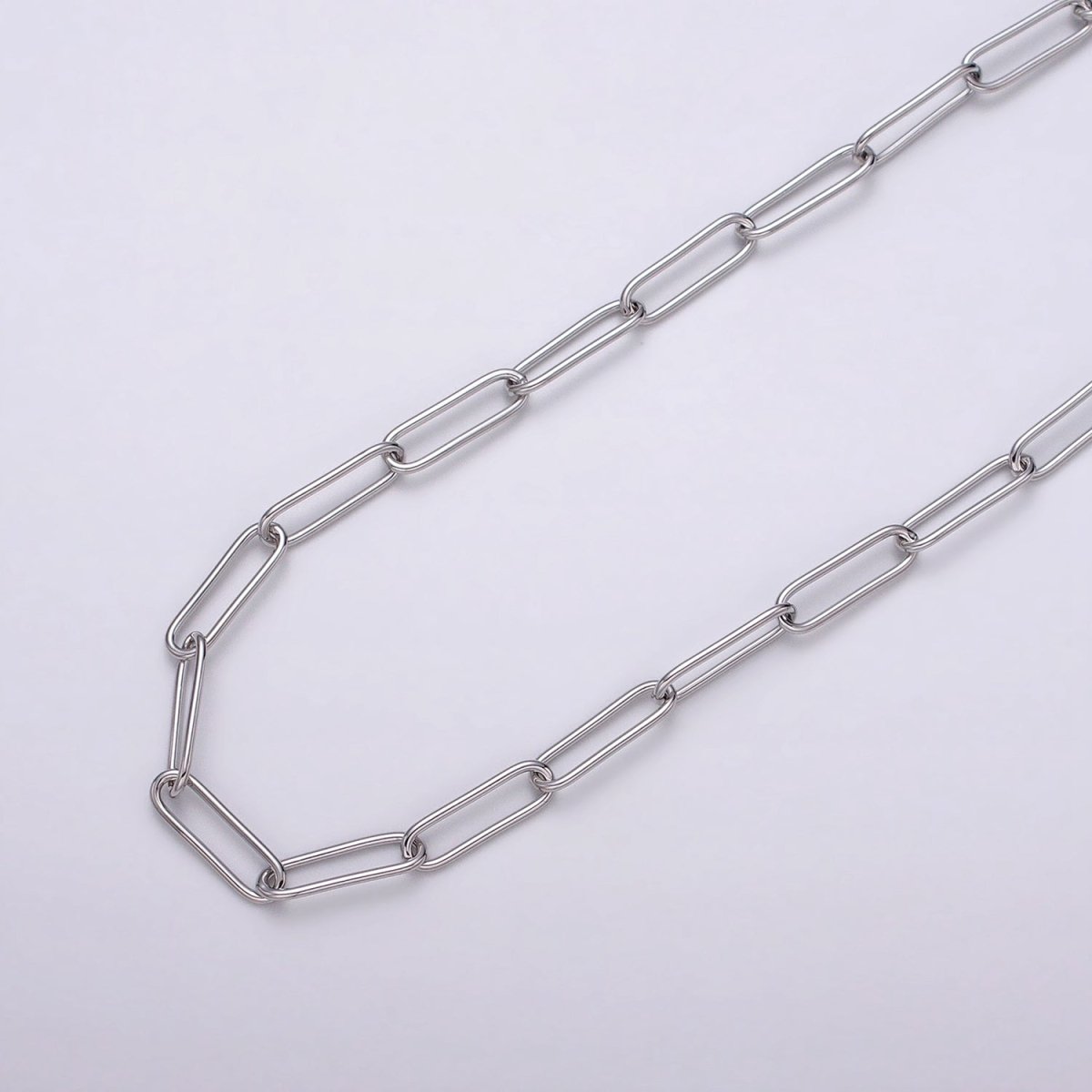 16K Gold Filled 15mm x 4.5mm Paperclip Unfinished Jewelry Making Chain in Gold & Silver | ROLL-1373 ROLL-1374