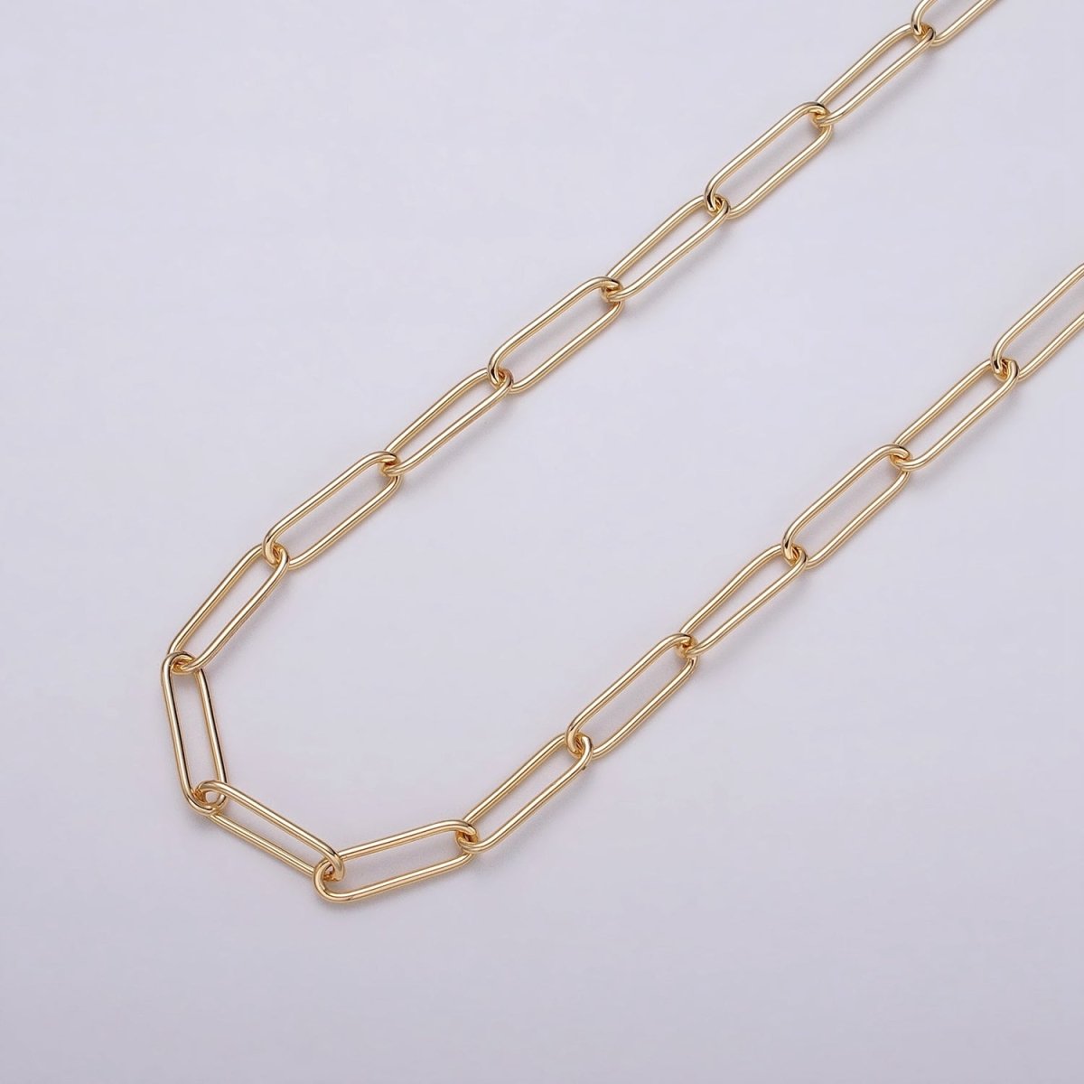 16K Gold Filled 15mm x 4.5mm Paperclip Unfinished Jewelry Making Chain in Gold & Silver | ROLL-1373 ROLL-1374