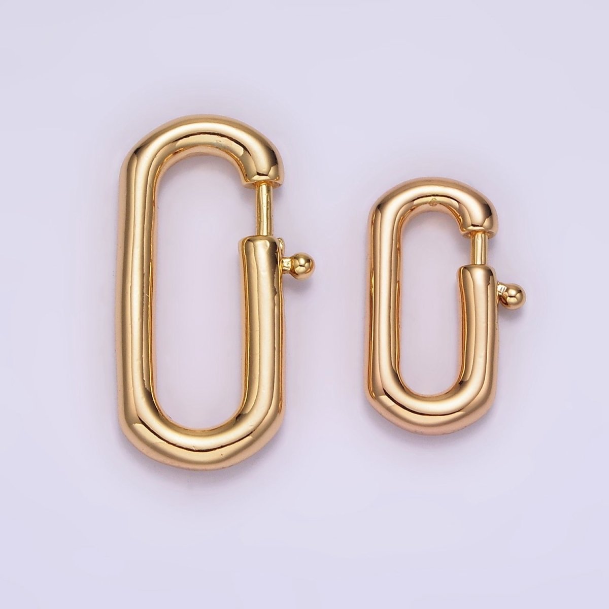 16K Gold Filled 16.3mm, 22.6mm Oblong Push Claw Closure Jewelry Findings Supply | Z-509 Z-510