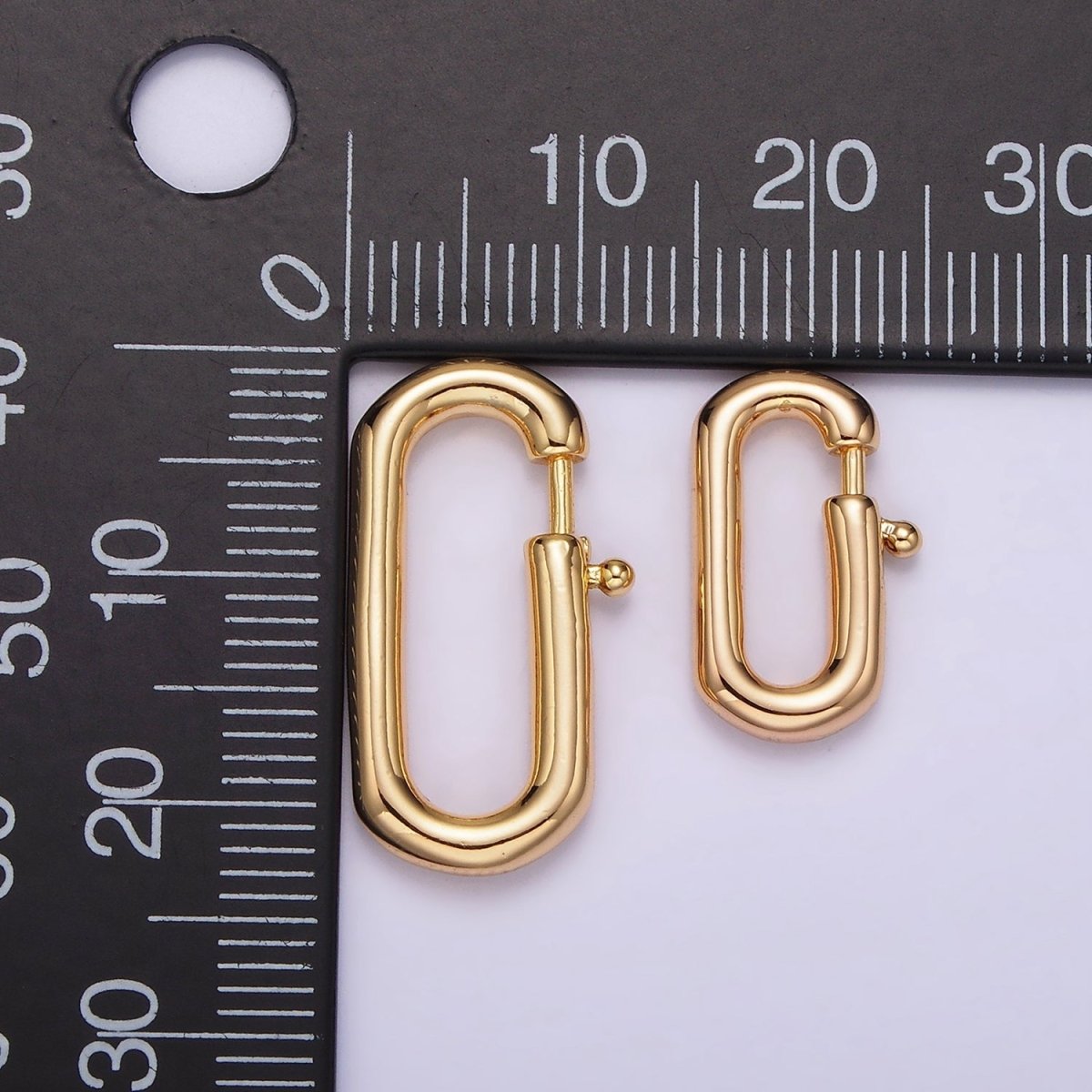 16K Gold Filled 16.3mm, 22.6mm Oblong Push Claw Closure Jewelry Findings Supply | Z-509 Z-510
