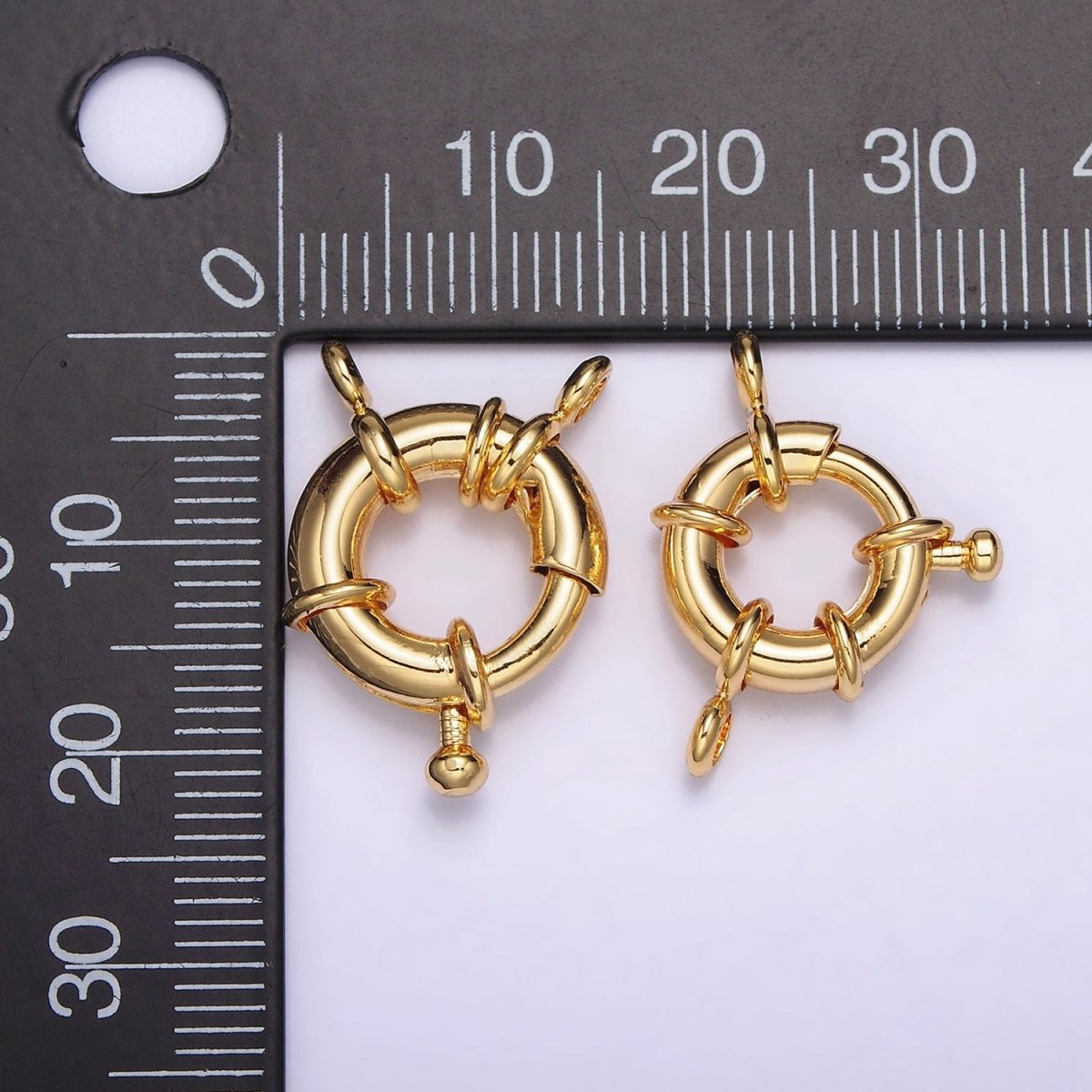 16K Gold Filled 16mm, 18.5mm Double Loop Sailor Clasps Jewelry Making Closure Supply | Z-451 Z-452