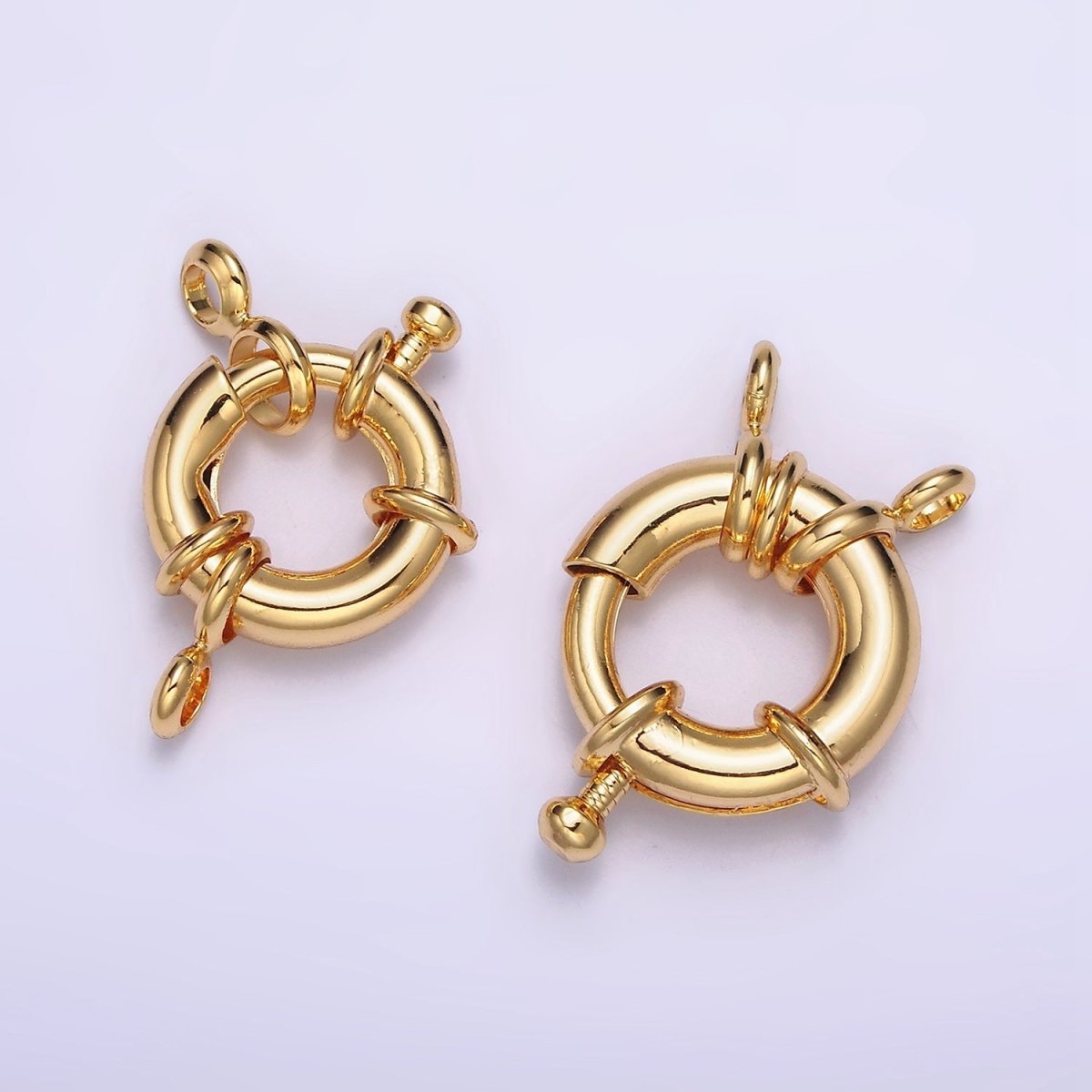 16K Gold Filled 16mm, 18.5mm Double Loop Sailor Clasps Jewelry Making Closure Supply | Z-451 Z-452