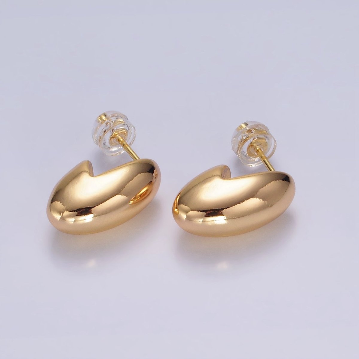 16K Gold Filled 16mm Chubby J-Shaped Cartilage Hoop Earrings | AE893
