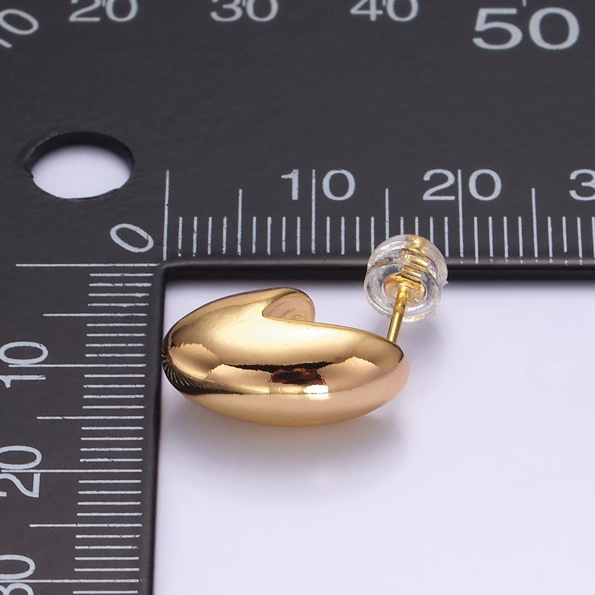 16K Gold Filled 16mm Chubby J-Shaped Cartilage Hoop Earrings | AE893