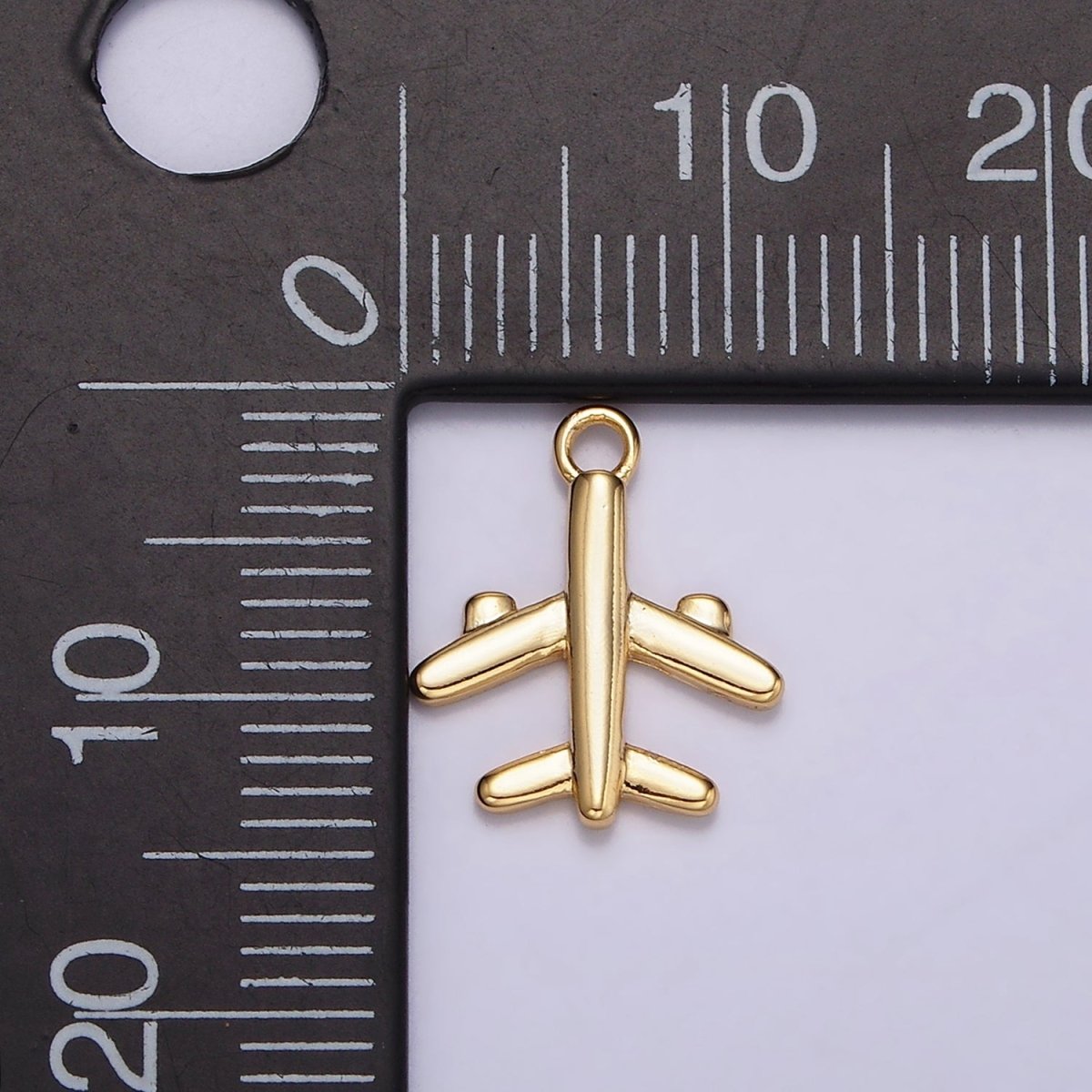 16K Gold Filled 16mm Flying Airplane Traveling Add-On Charm | N973